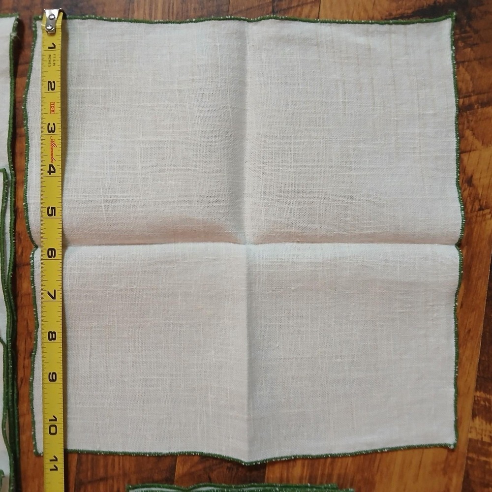 Vtg Linen Placemats Embroidered Butterfly Design Set of 8 16'' x 11'' W/Napkins - Picture 11 of 15